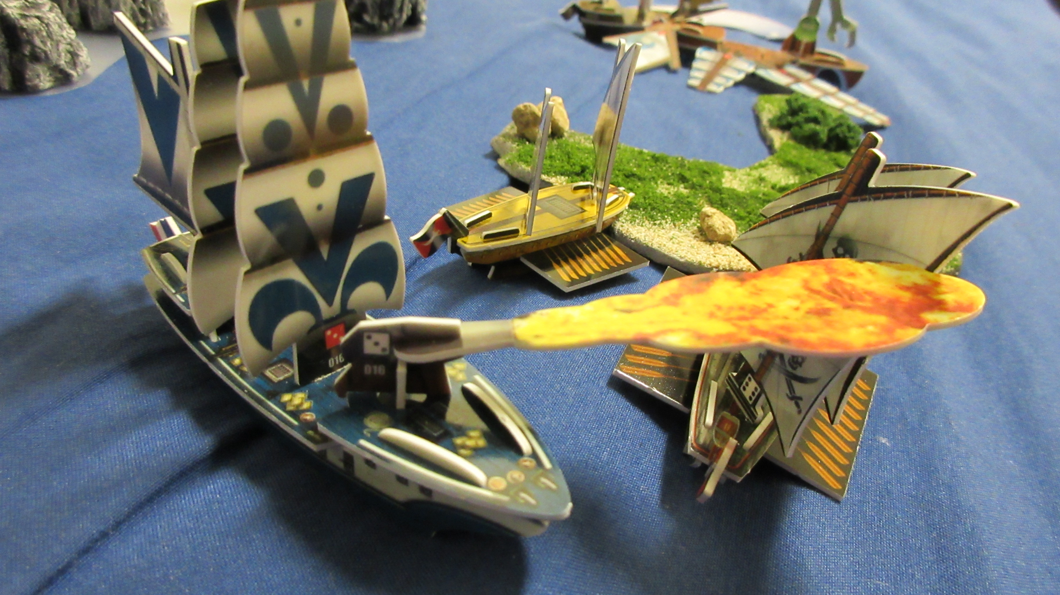 Bombardier flamethrower ship attacks!