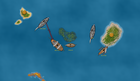 naval combat on the VASSAL module with Pirates CSG game