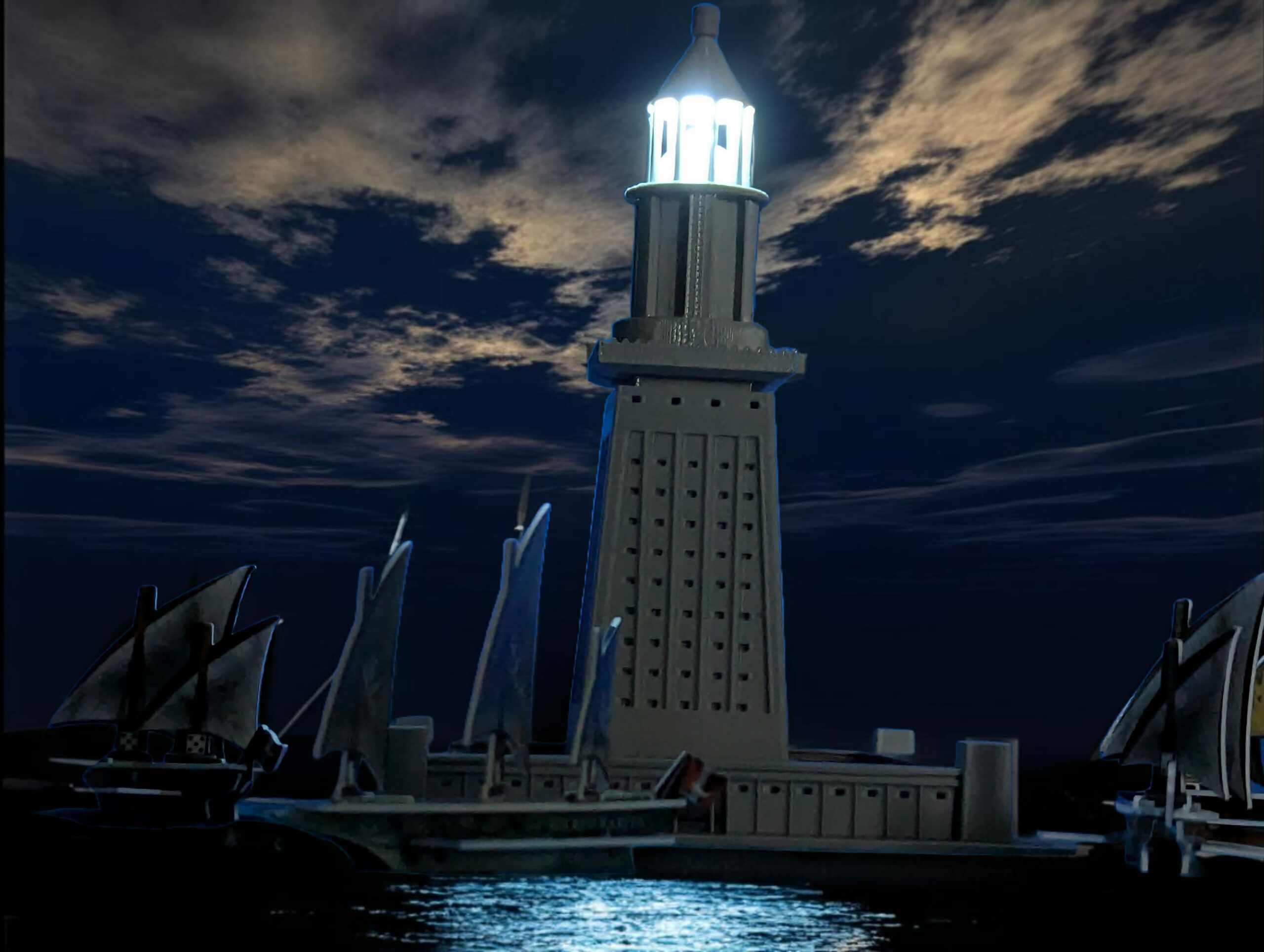 Lighthouse of Alexandria at night
