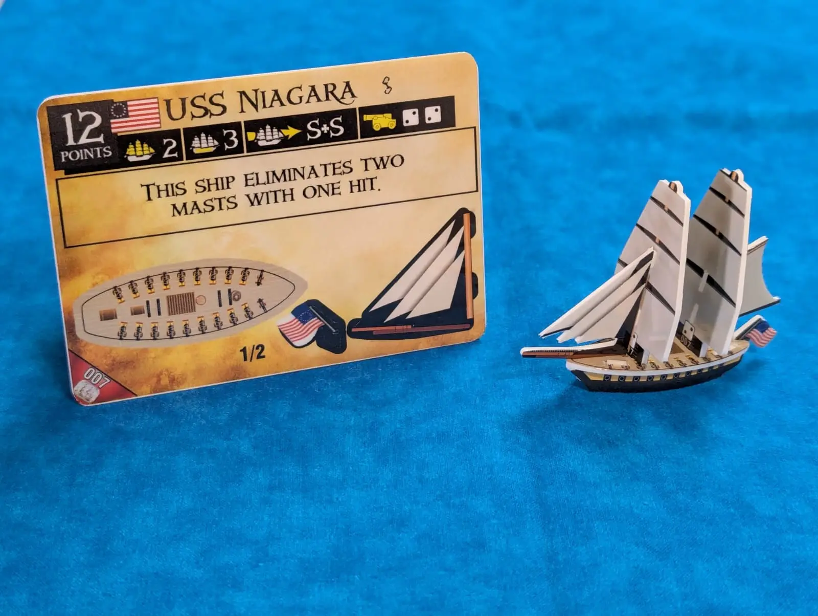 Custom 2 Mast Snow Brig with card