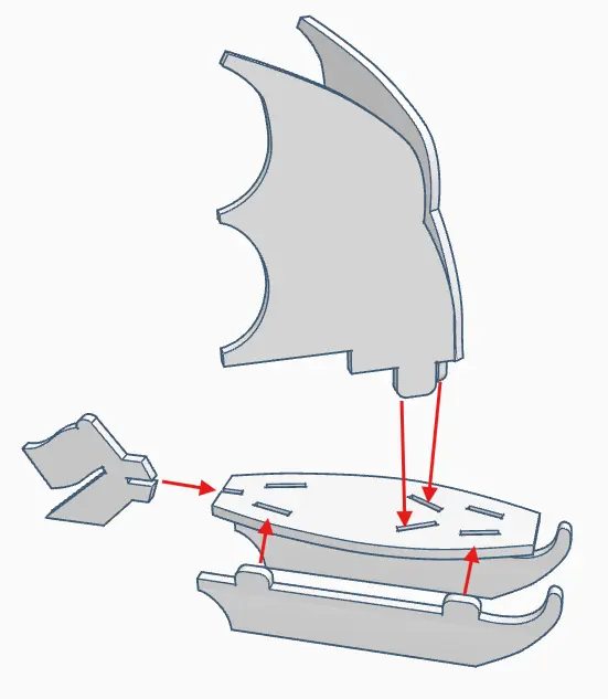 Dragonwing Cutter assembly diagram for Pirates CSG