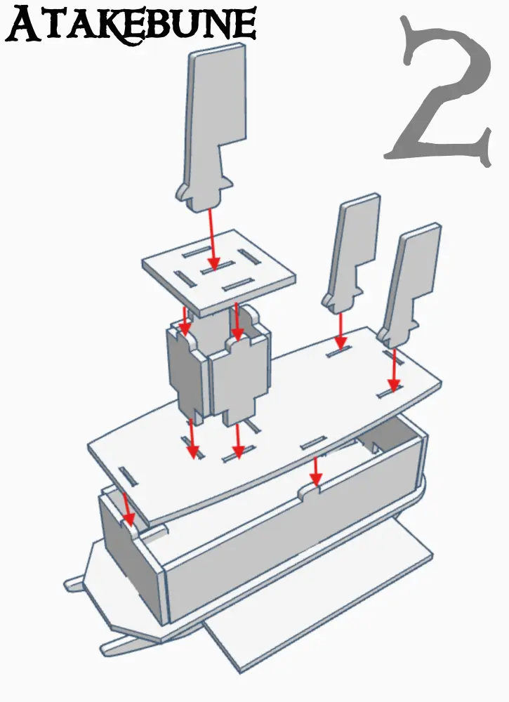 Atakebune assembly diagram for Pirates CSG